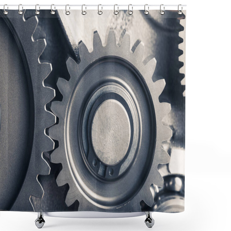 Personality  Engine Gear Wheels, Industrial Background Shower Curtains