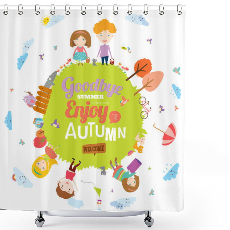 Personality  Goodbye Summer. Hello Autumn. Shower Curtains