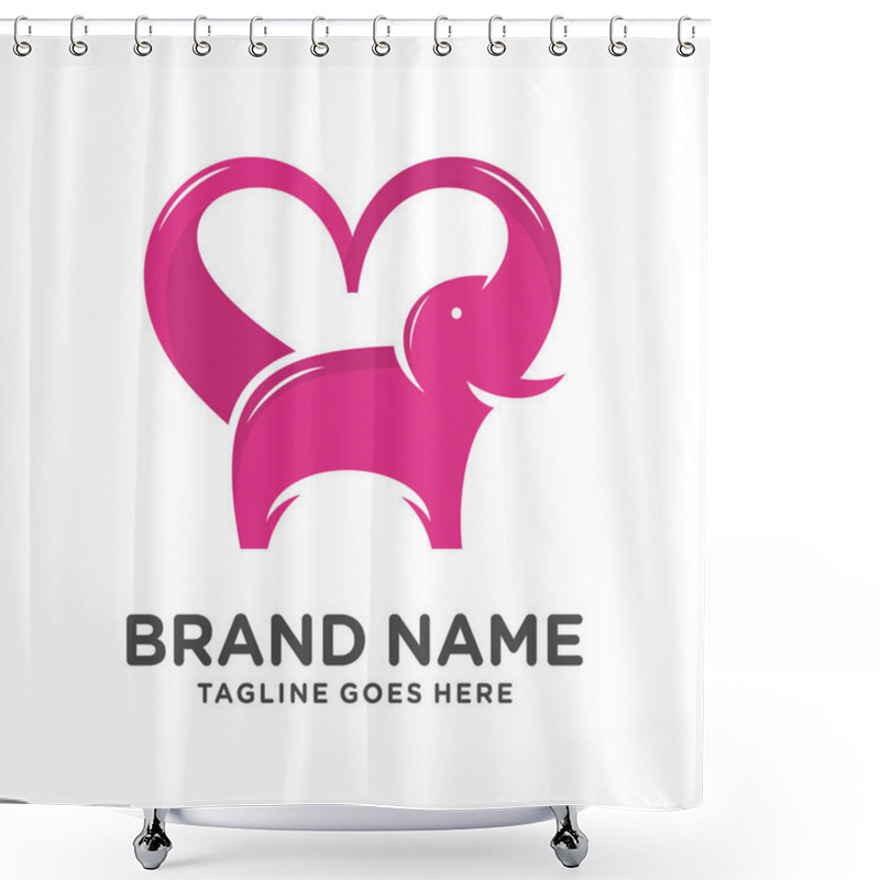 Personality  Elephant Love Logo Shower Curtains