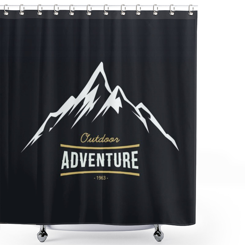 Personality  Hiking Adventure Identity Logo Template. Hiking Adventure Identity Logo Template Vector Shower Curtains