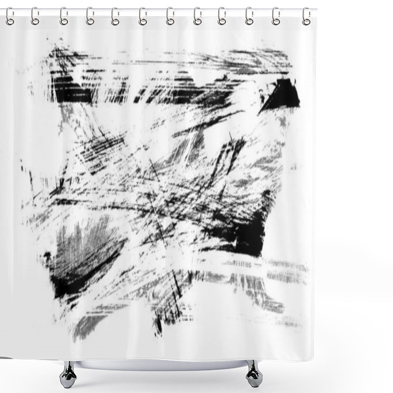 Personality  Black Brush Stroke And Texture. Grunge Vector Abstract Hand - Painted Element. Underline And Border Design. Shower Curtains