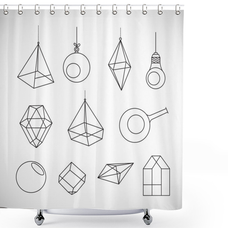 Personality  Empty Terrariums For  Flowers Shower Curtains