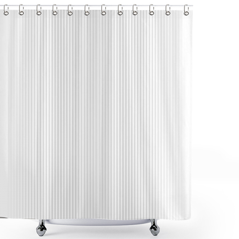 Personality  Grey And White Gradient Stripes Shower Curtains