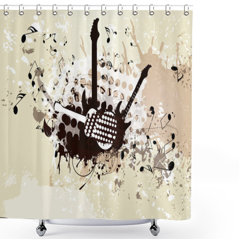 Personality  Grunge Musical Background Theme Shower Curtains