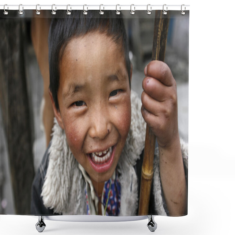 Personality  Cute Nepali Kid Shower Curtains