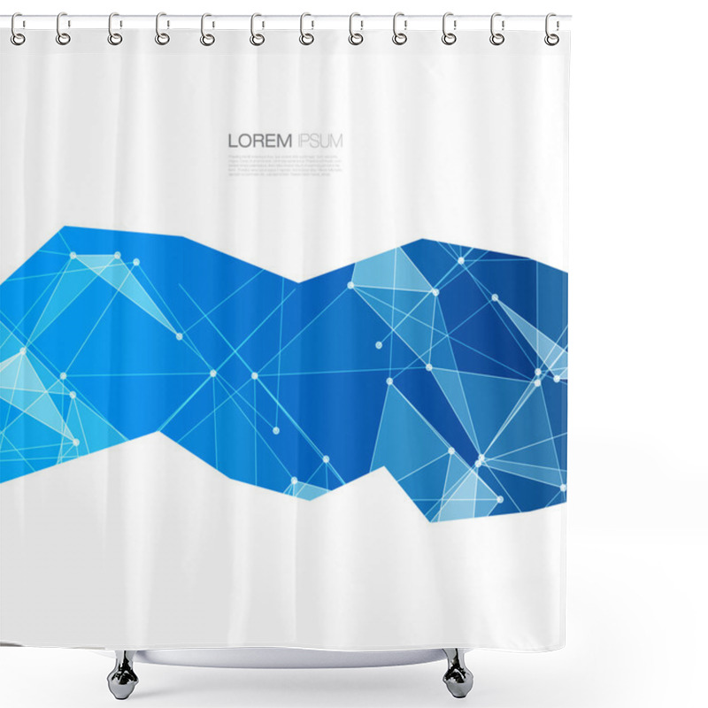 Personality  Blue Geometric Design Layout Shower Curtains