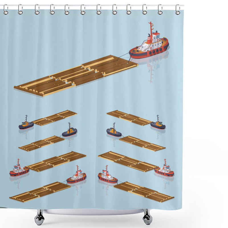 Personality  Timber Floating On Tow Shower Curtains