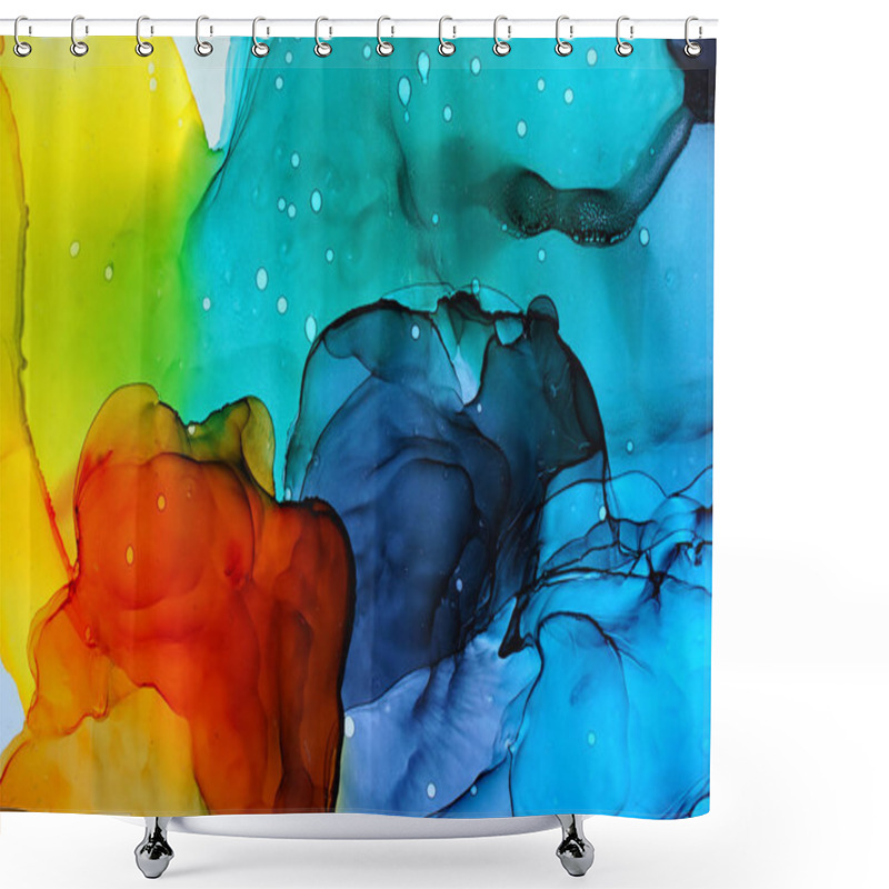 Personality  Alcohol Ink Abstract Texture Shower Curtains