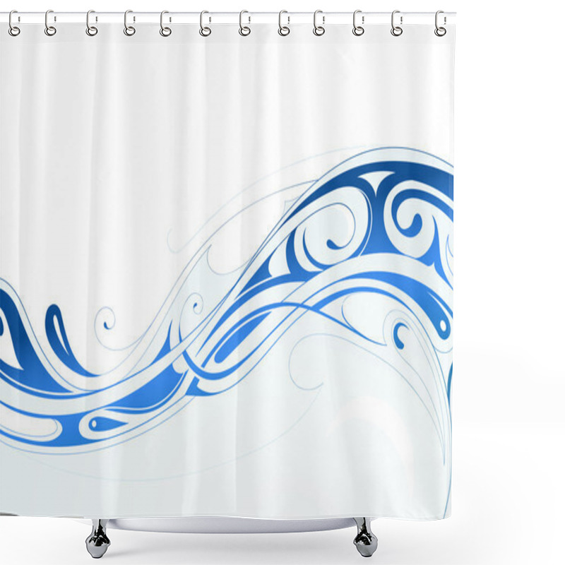 Personality  Water Wave Shower Curtains