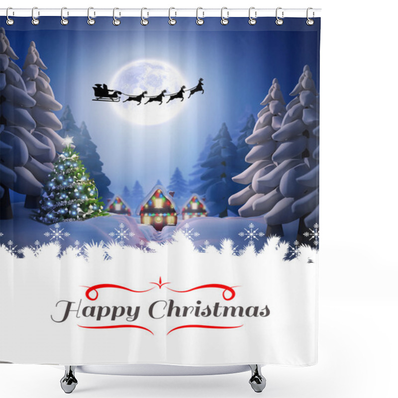 Personality  Happy Christmas Card Shower Curtains