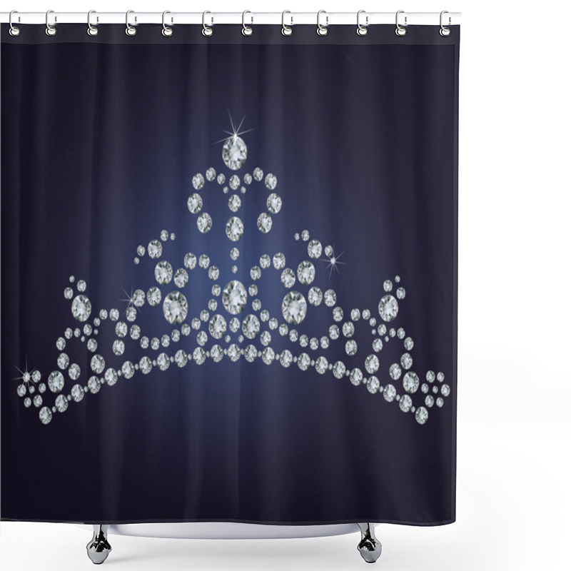 Personality  Tiara Crown Women's Wedding Made From Diamonds Shower Curtains