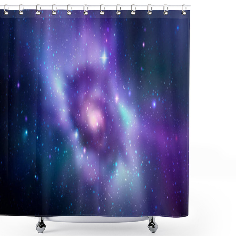 Personality  Space Vector Background With Realistic Spiral Galaxy And Stars Shower Curtains