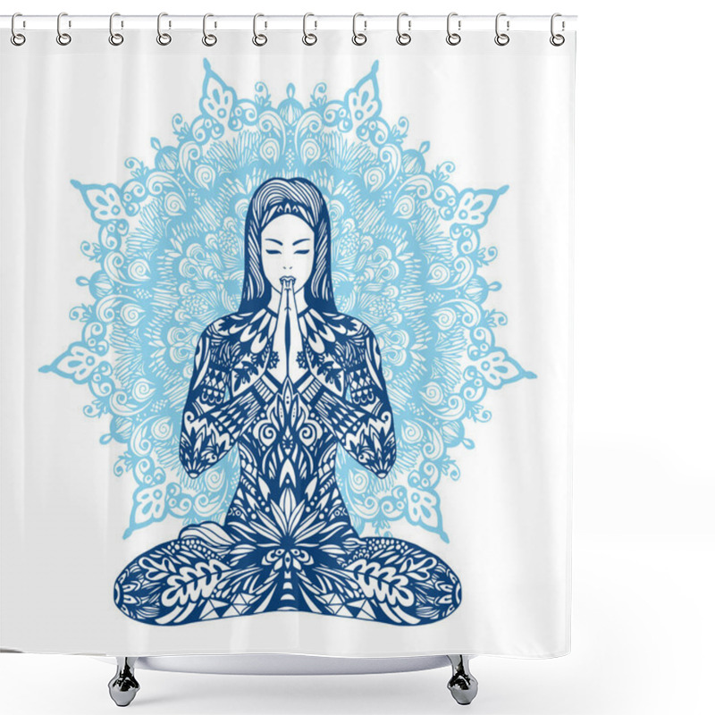 Personality  Concept Of Meditation. Shower Curtains