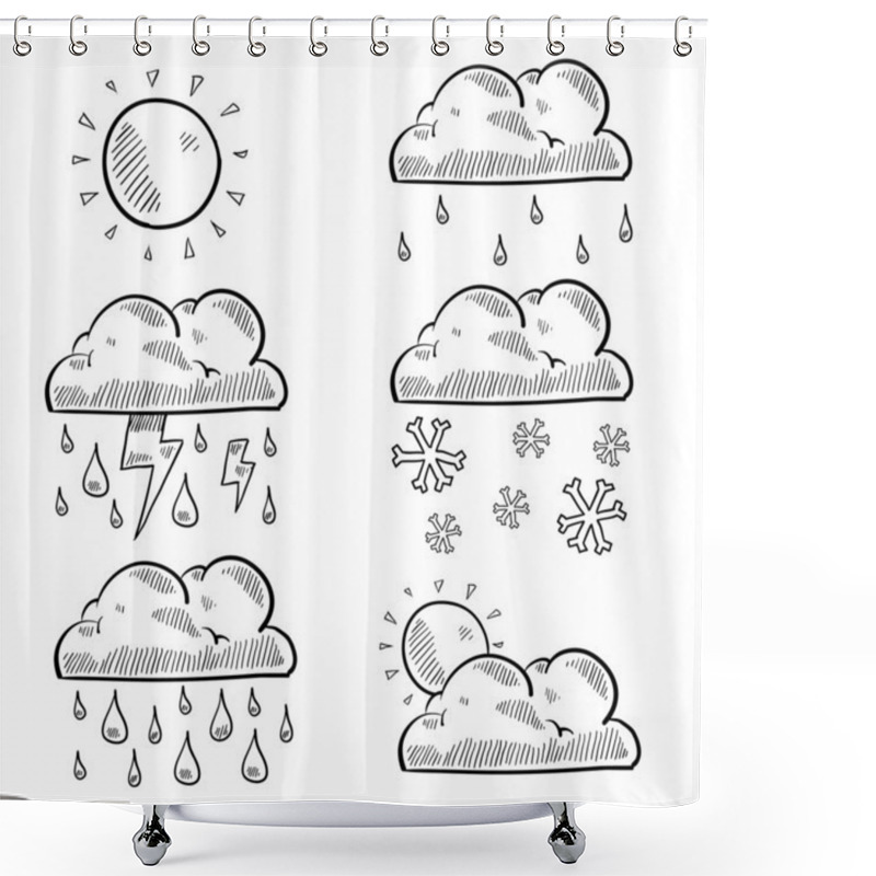 Personality  Variety Of Clouds Weather Sketch Shower Curtains