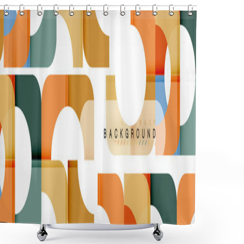 Personality  Geometric Squares Abstract Banner. Vector Illustration For Business Brochure Or Flyer, Presentation And Web Design Layout Shower Curtains