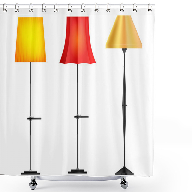 Personality  Set Of Floor Lamps Shower Curtains