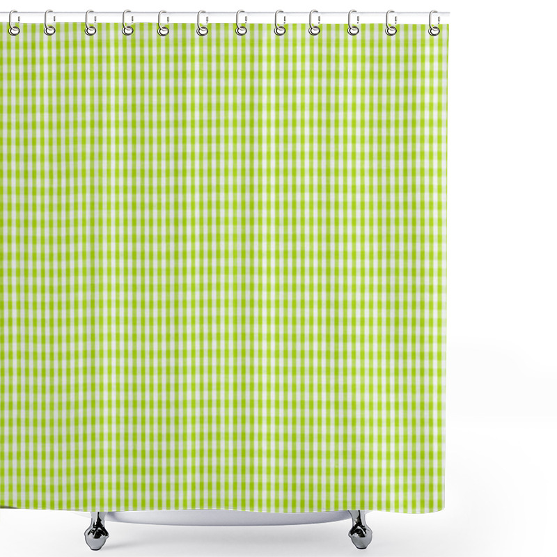 Personality  Green And White Checkered Fabric Shower Curtains