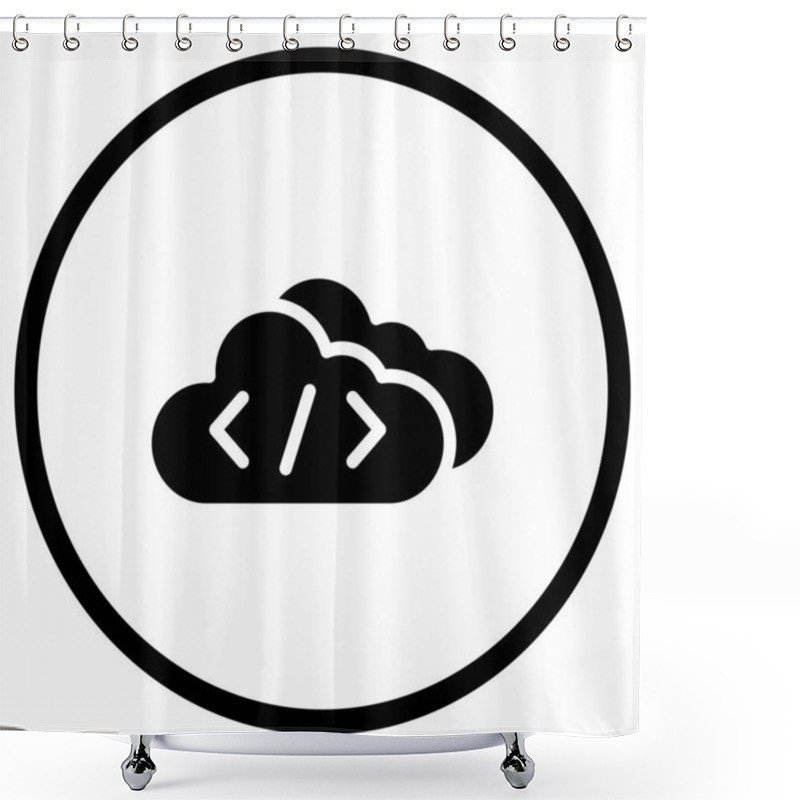 Personality  Cloud Coding Vector Icon Design Illustration Shower Curtains