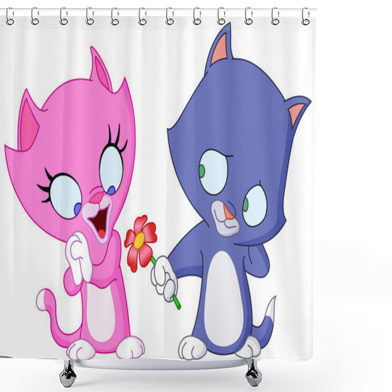 Personality  Kittens In Love Shower Curtains