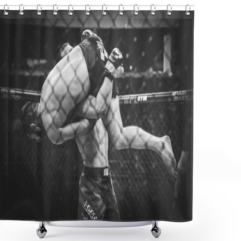 Personality  Kiev, Ukraine - March 02, 2019:  Mikhail Odintsov Mma Fighters F Shower Curtains