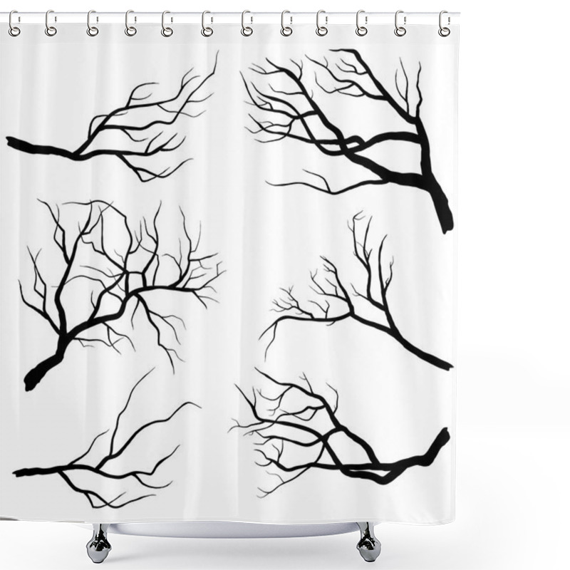 Personality  Branch Silhouettes Set Shower Curtains