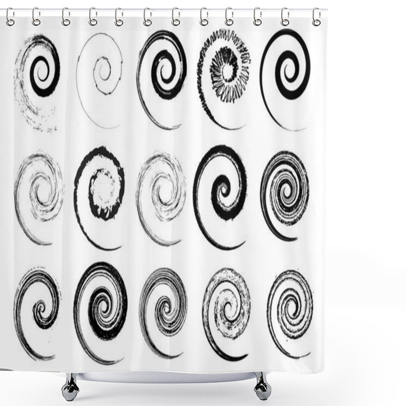 Personality  Many Vector Swirls For Multiple Use Shower Curtains