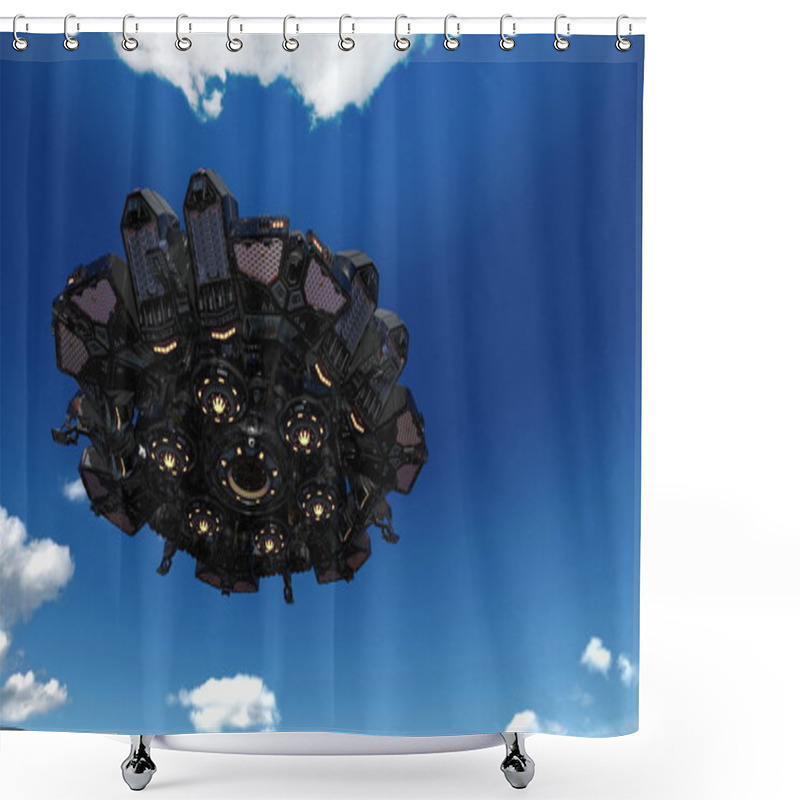 Personality  3D CG Rendering Of A Space Ship Shower Curtains