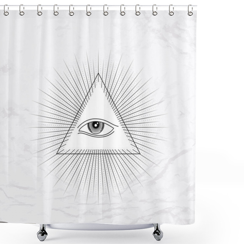 Personality  Trinagle With Eye Shower Curtains