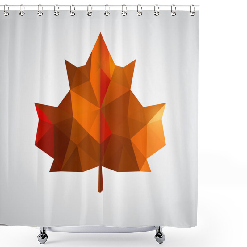 Personality  Low Poly Yellow Leaf. Vector Illustration Shower Curtains