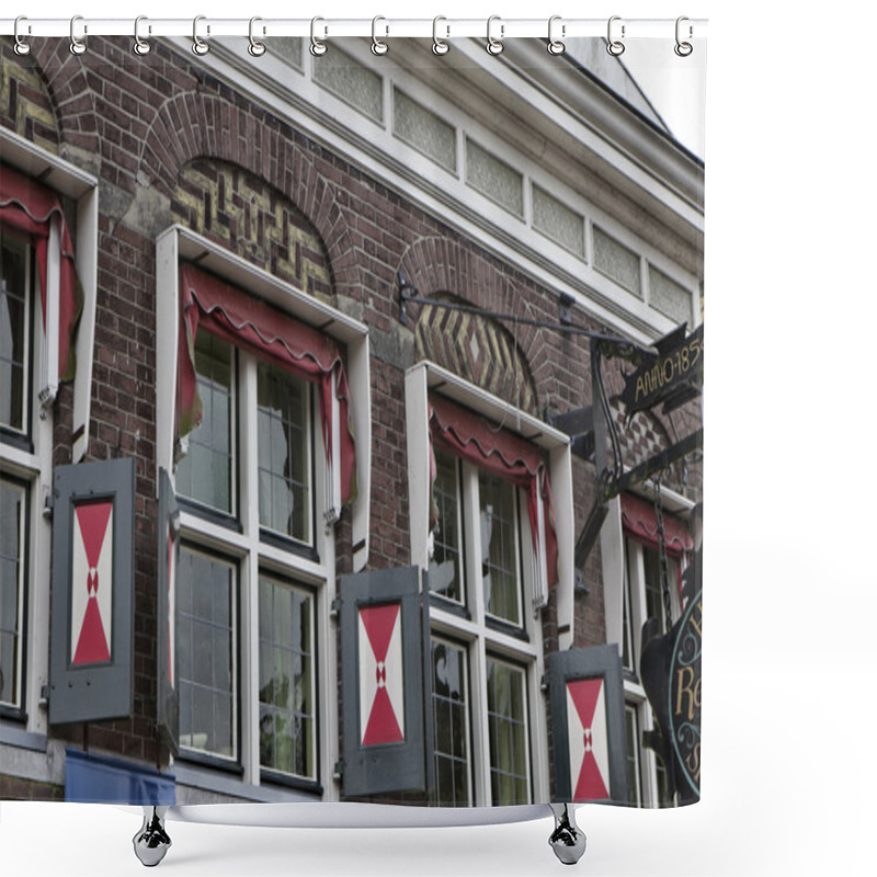 Personality  Holland, Volendam Village (Amsterdam), Old Stone House Facade Shower Curtains