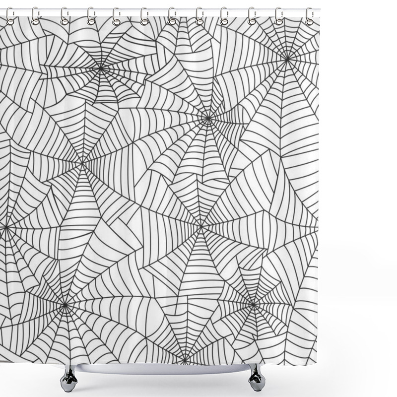 Personality  Spider Web Silhouette Vector Set Shower Curtains