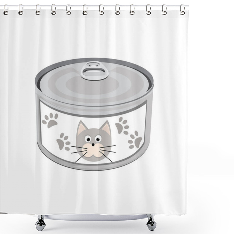 Personality  Cat Food Can Shower Curtains