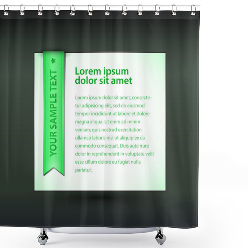 Personality  Vector Banner With Green Ribbon Shower Curtains