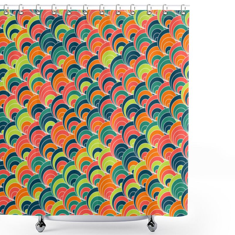 Personality  Contrast Shell Pattern. Based On Traditional Japanese Embroidery. Shower Curtains