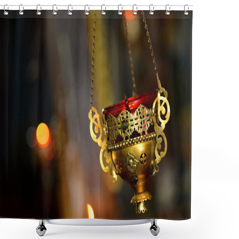 Personality  Orthodox Censer Macro Shower Curtains