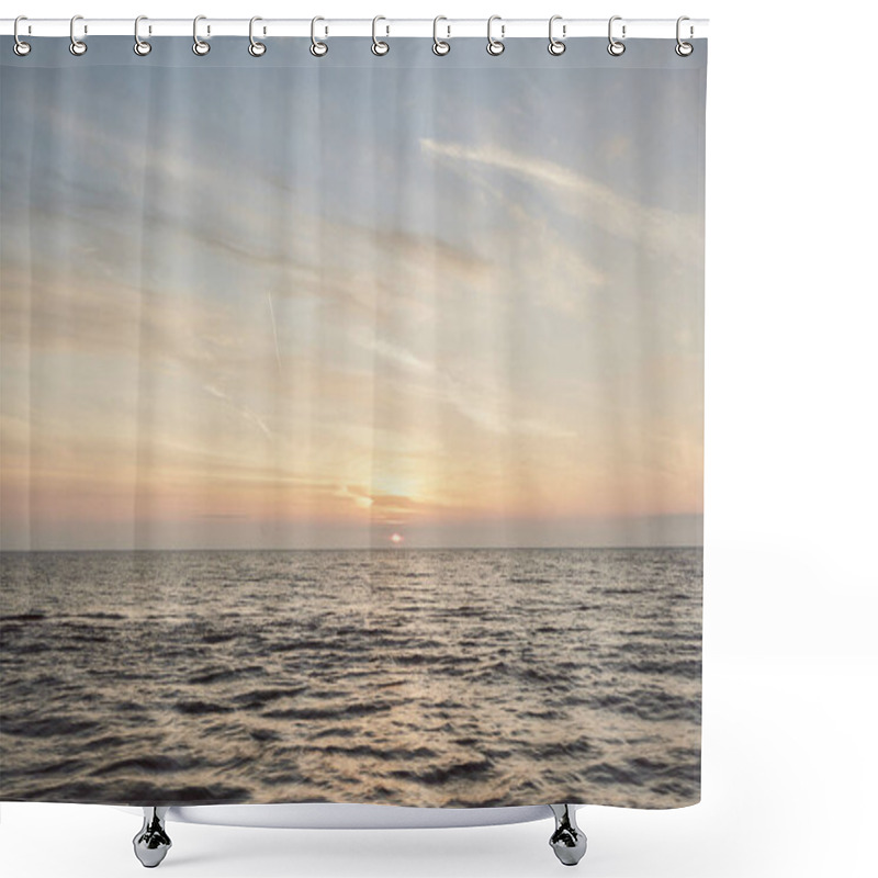 Personality  Sunset Over The Black Sea Shower Curtains