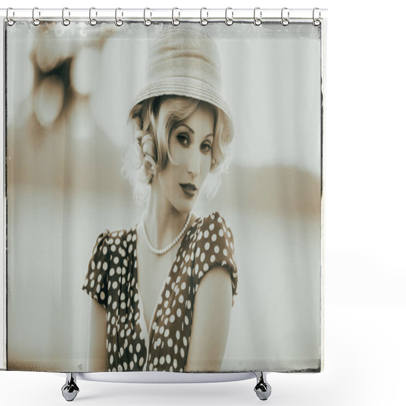 Personality  Seductive Young Woman Shower Curtains