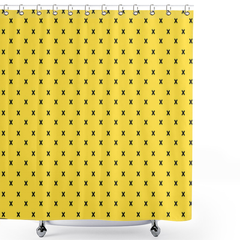 Personality  X Pattren Vector Yellow Background Shower Curtains