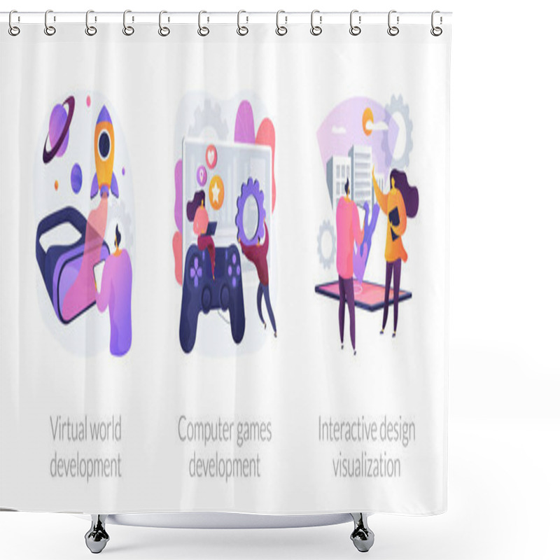 Personality  Virtual Environment Architecture Vector Concept Metaphors Shower Curtains