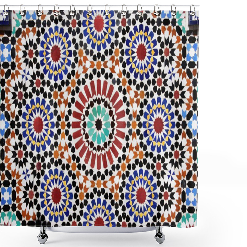 Personality  Detail Of Traditional Moroccan Mosaic Wall, Morocco Shower Curtains