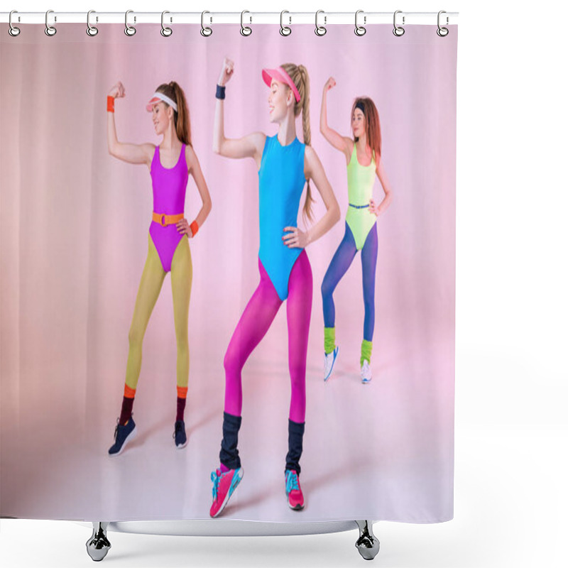 Personality  Women In Fitness Clothing Shower Curtains