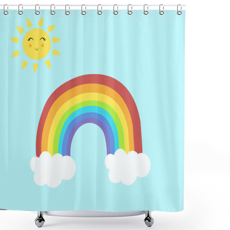 Personality  Star Sun Cloud Rainbow Illustration Vector Nursery Shower Curtains