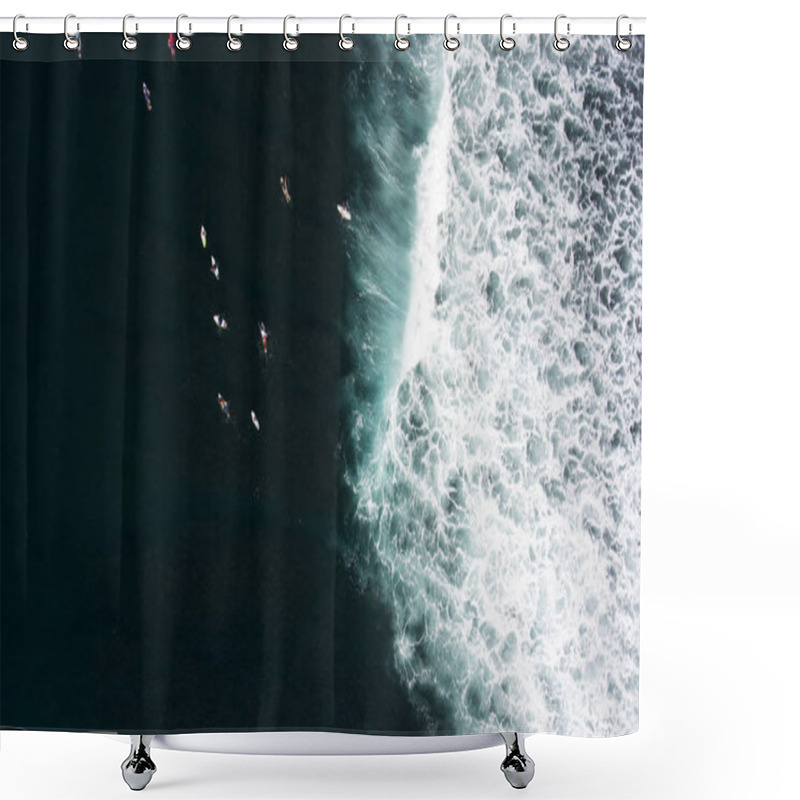 Personality  Group Of Surfers Seek To The Ocean Shower Curtains