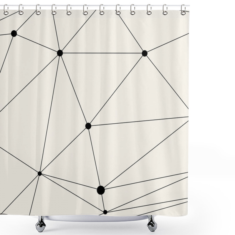 Personality  Modern Black Techno Geometric Pattern Shower Curtains