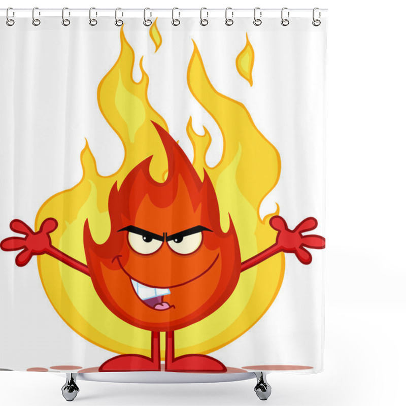 Personality  Evil Fire Cartoon Mascot Shower Curtains