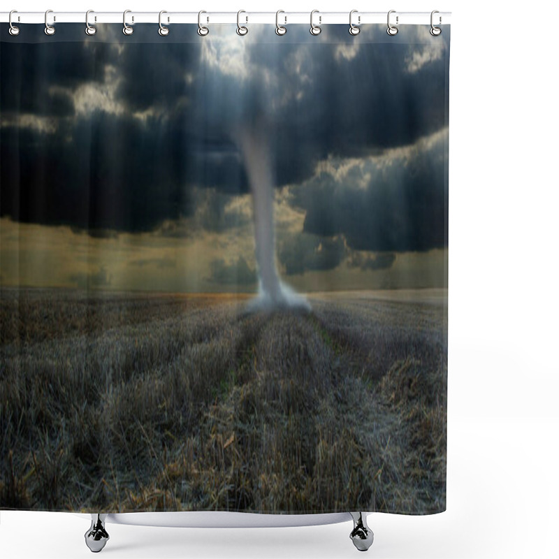 Personality  Tornado Hurricane In Sky, Natural Disaster Shower Curtains