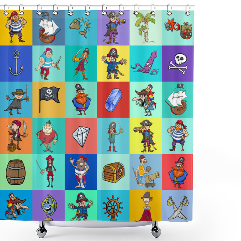 Personality  Decorative Pattern Design With Pirate Shower Curtains