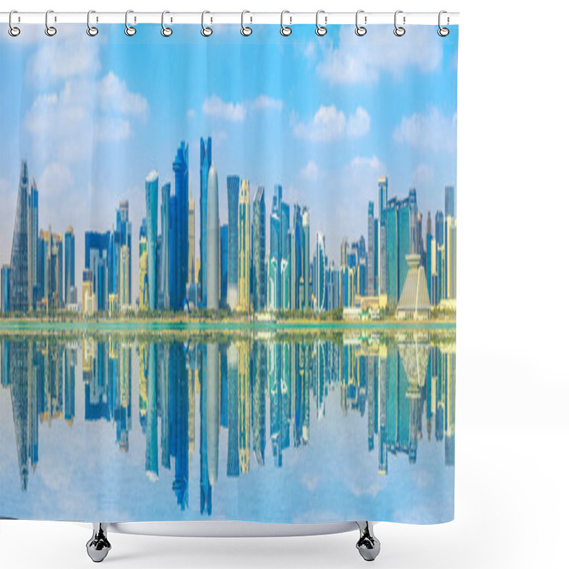 Personality  Banner Doha Skyline Shower Curtains