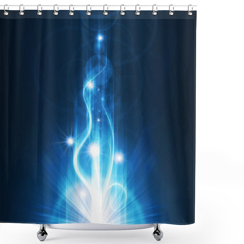 Personality  Blue Background Shower Curtains