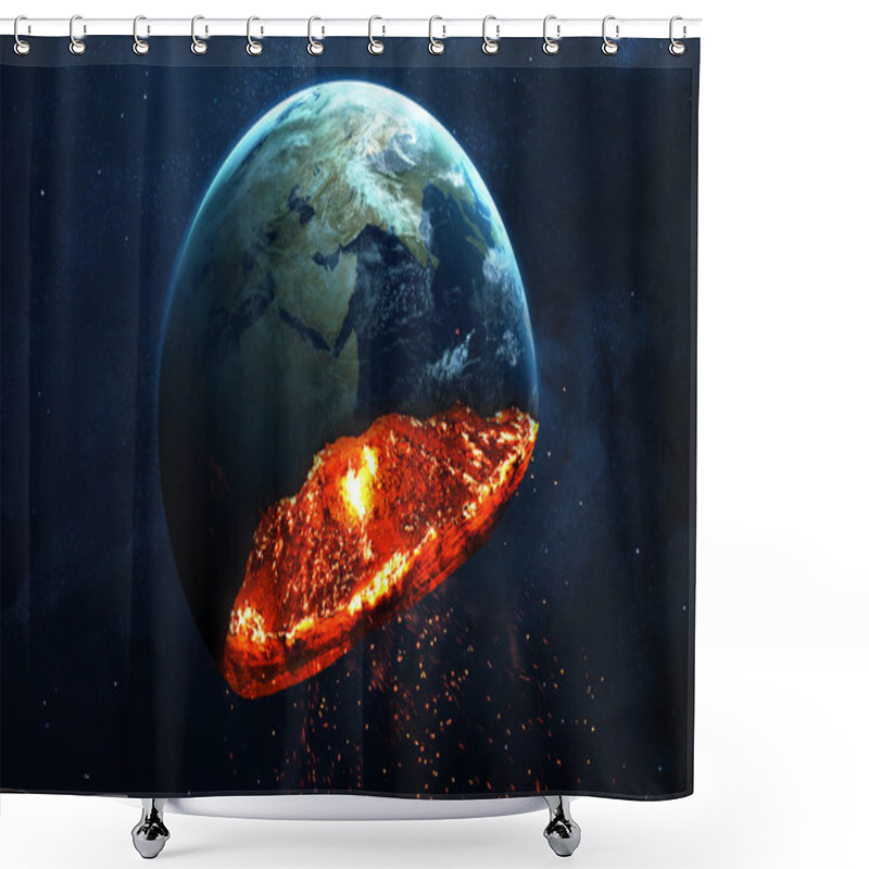 Personality  Apocalyptic Background - Planet Earth Exploding, Armageddon Illustration, End Of Time. Elements Of This Image Furnished By NASA Shower Curtains